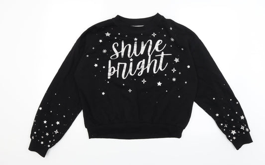 H&M Womens Black   Pullover Jumper Size 12  - Shine Bright