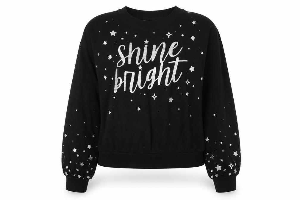 H&M Womens Black   Pullover Jumper Size 12  - Shine Bright
