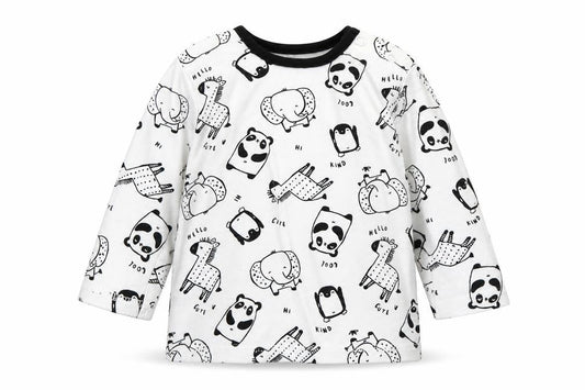 Front view of George Baby White Basic T-Shirt, size 3-6, Months - Animals