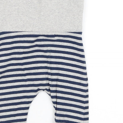 Close-up detail of Next Baby Grey Striped Jogger Trousers, size 6-9, Months