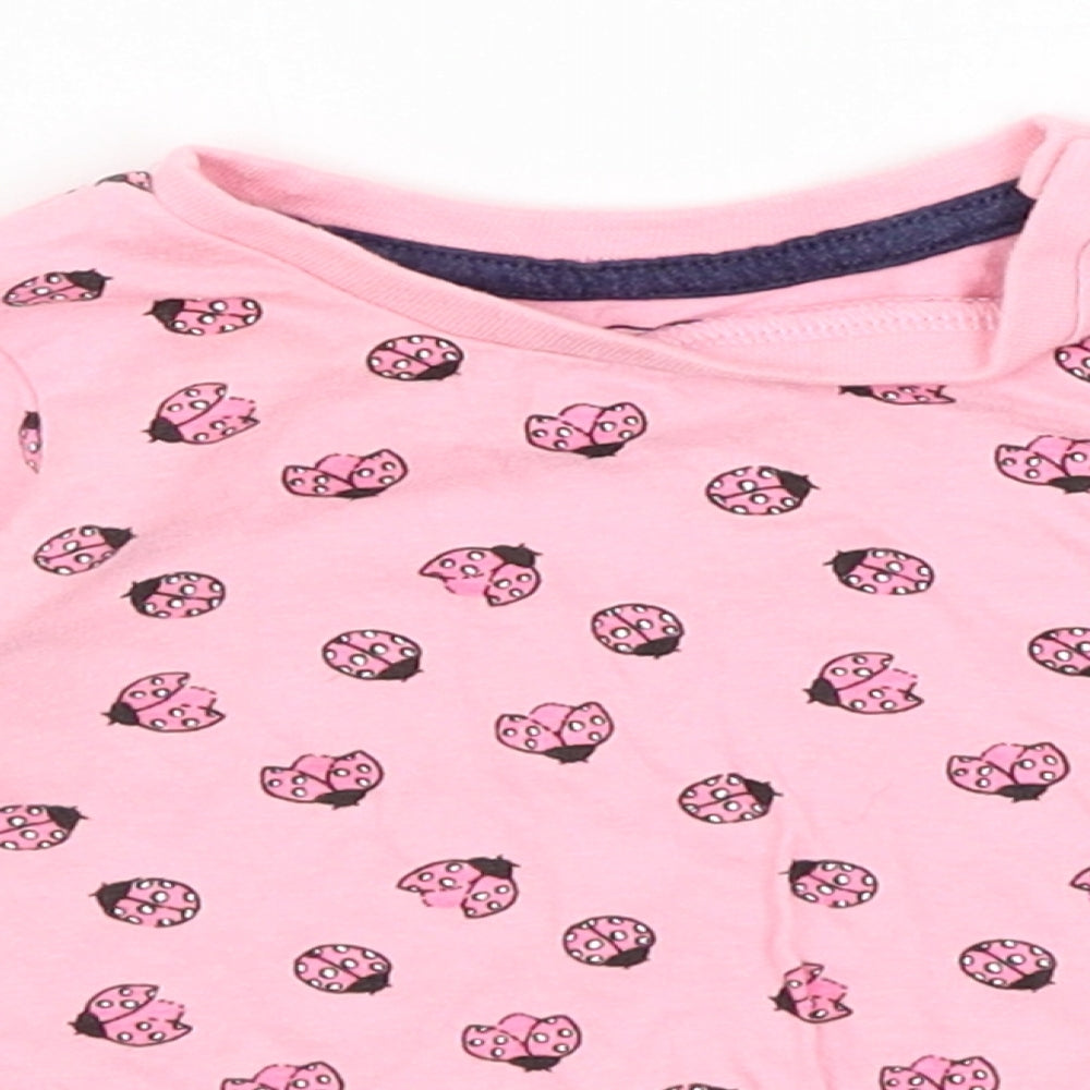 Primark Baby Pink   Basic T-Shirt Size 3-6 Months  - Ladybugs