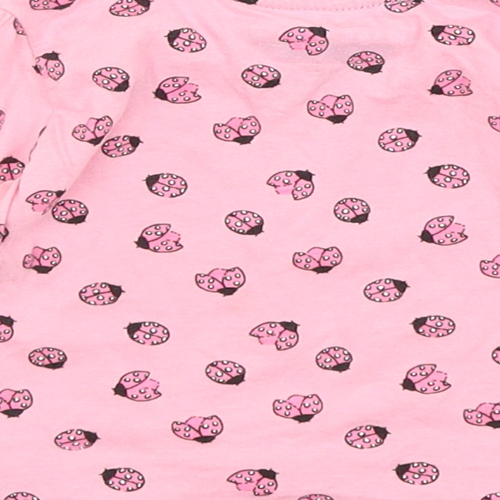 Primark Baby Pink   Basic T-Shirt Size 3-6 Months  - Ladybugs