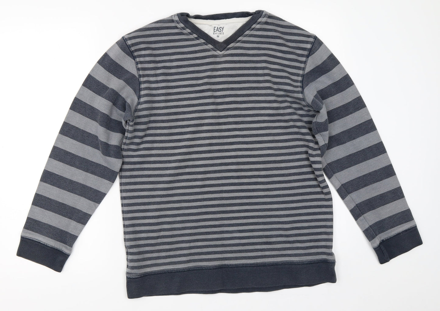 Matalan Mens Grey Striped  Pullover Sweatshirt Size M