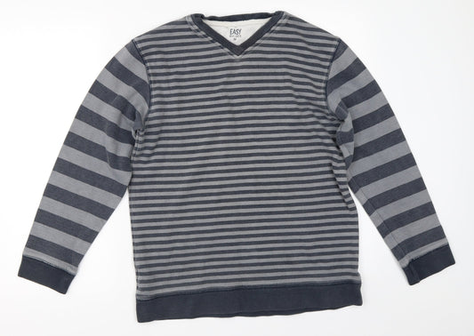 Matalan Mens Grey Striped  Pullover Sweatshirt Size M