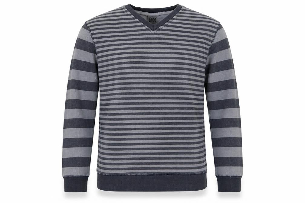 Matalan Mens Grey Striped  Pullover Sweatshirt Size M