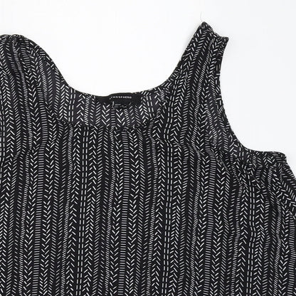 Close-up detail of Atmosphere women’s black basic blouse, size UK 10