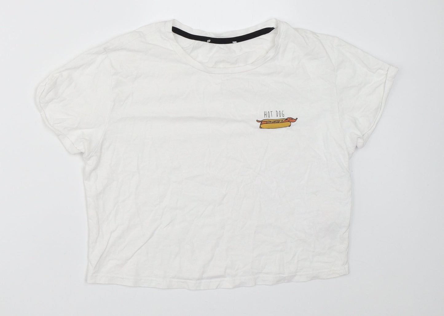New Look Girls White   Basic T-Shirt Size S