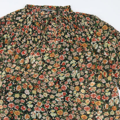 Nutmeg Womens Black Floral  Shift  Size 12