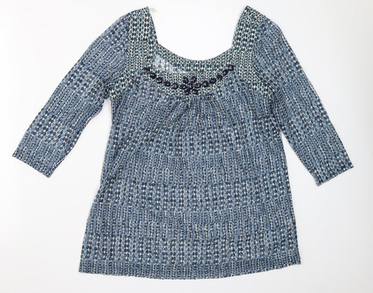 Preworn Womens Blue   Basic Blouse Size 12