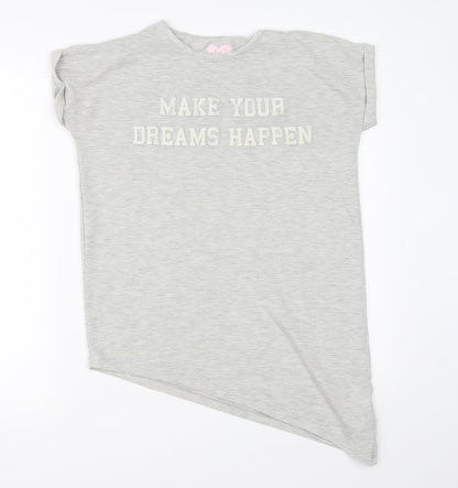 Additional front view of F&F girls’ grey basic t-shirt, size 12-13, years