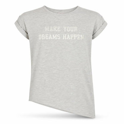 Front view of F&F girls’ grey basic t-shirt, size 12-13, years