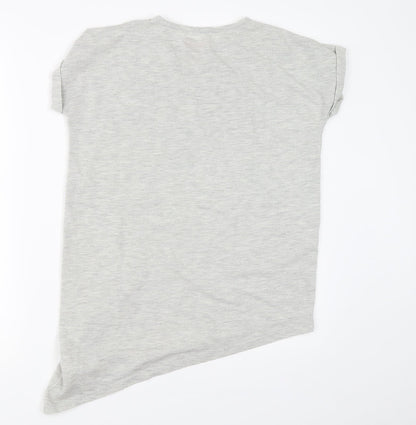 Back view of F&F girls’ grey basic t-shirt, size 12-13, years
