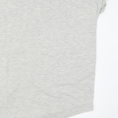 Brand and care label for F&F girls’ grey basic t-shirt, size 12-13, years