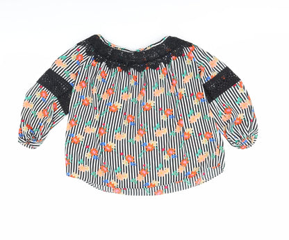 Back view of Papaya women’s white striped basic blouse, size UK 14