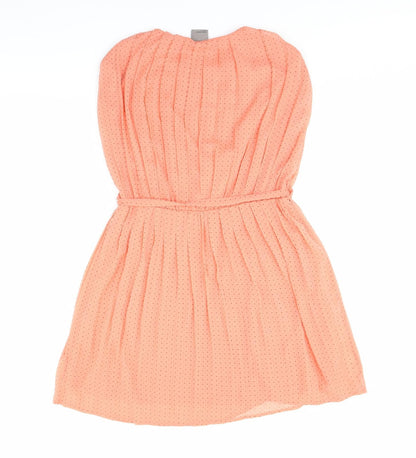 Back view of Vera Moda women’s orange polka dot fit & flare, size S