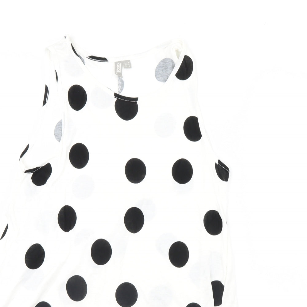 ASOS Womens White Polka Dot  Basic Tank Size 8