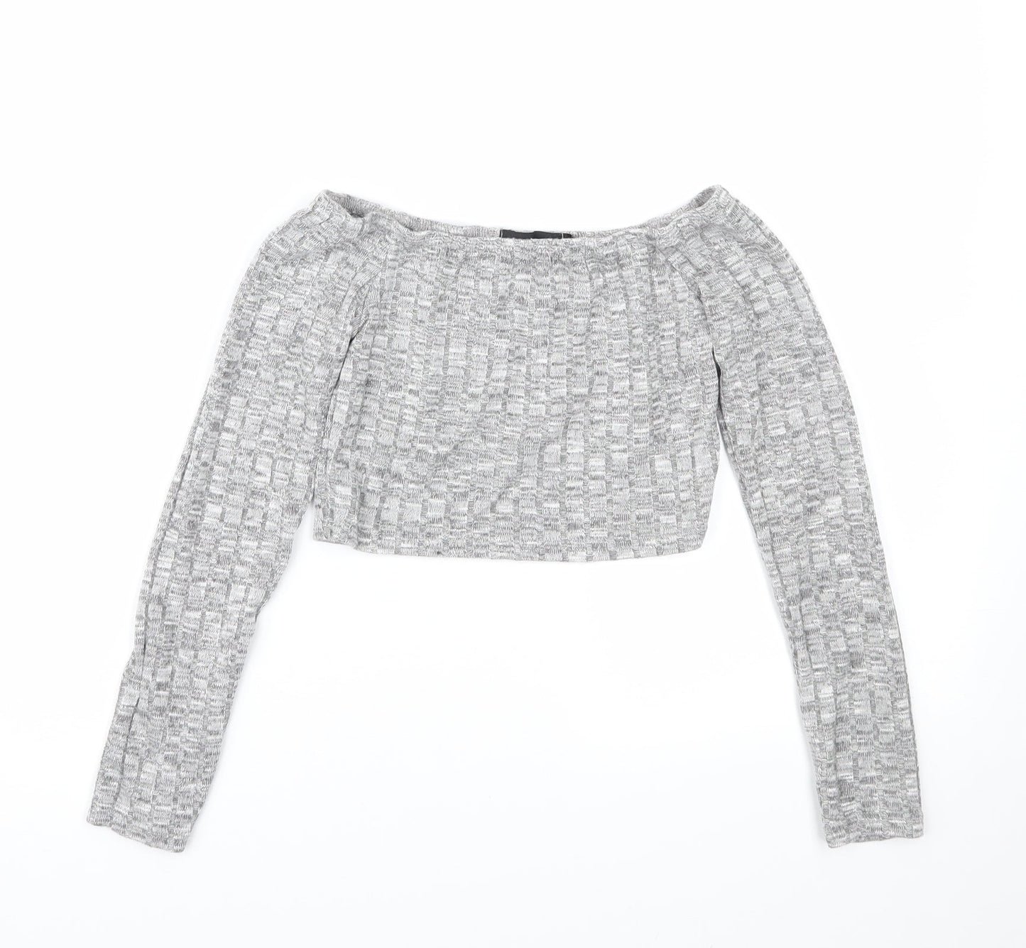 PRETTYLITTLETHING Womens Grey   Basic T-Shirt Size S