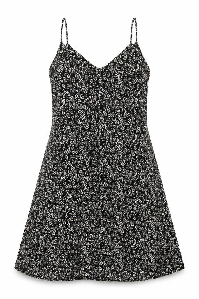 Primark Womens Black Floral  A-Line  Size 10