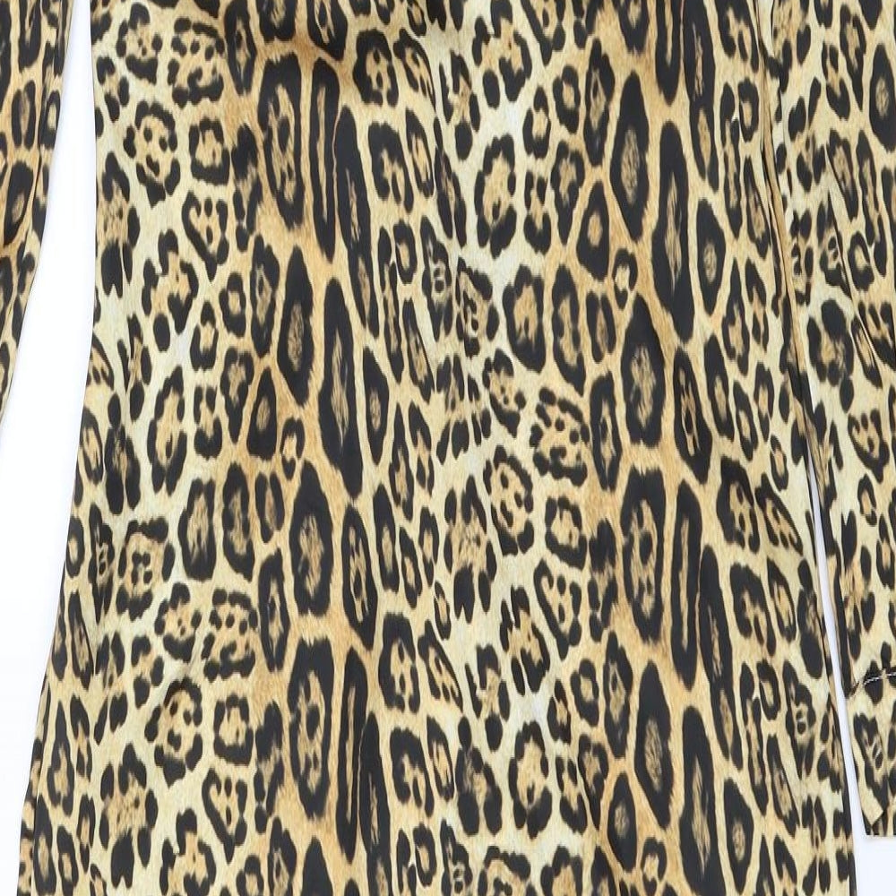 Missguided Womens Gold Animal Print  Shift  Size 4