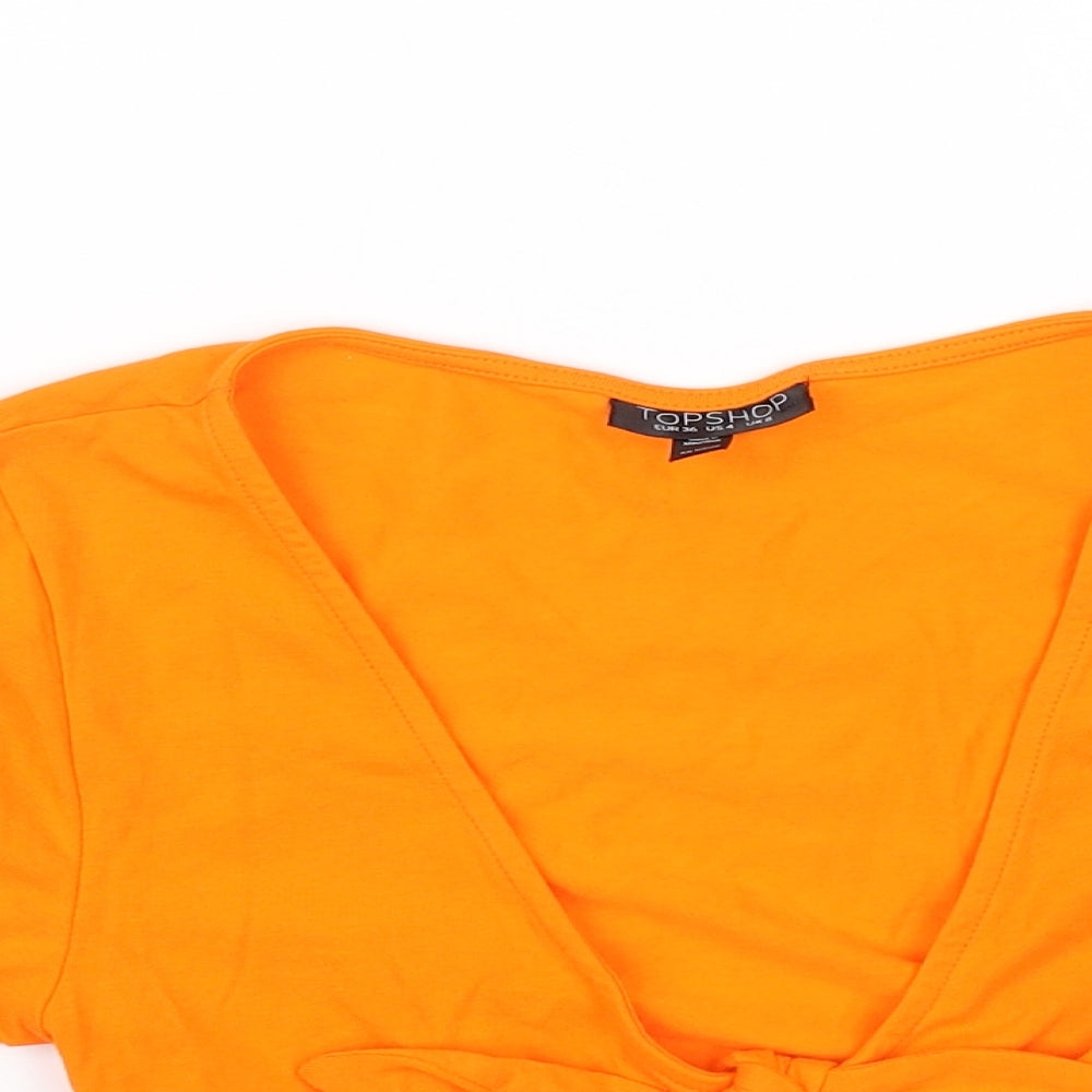 Topshop Womens Orange   Basic Blouse Size 8