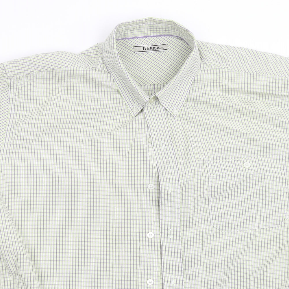 Haggar Mens Multicoloured Striped   Button-Up Size XL