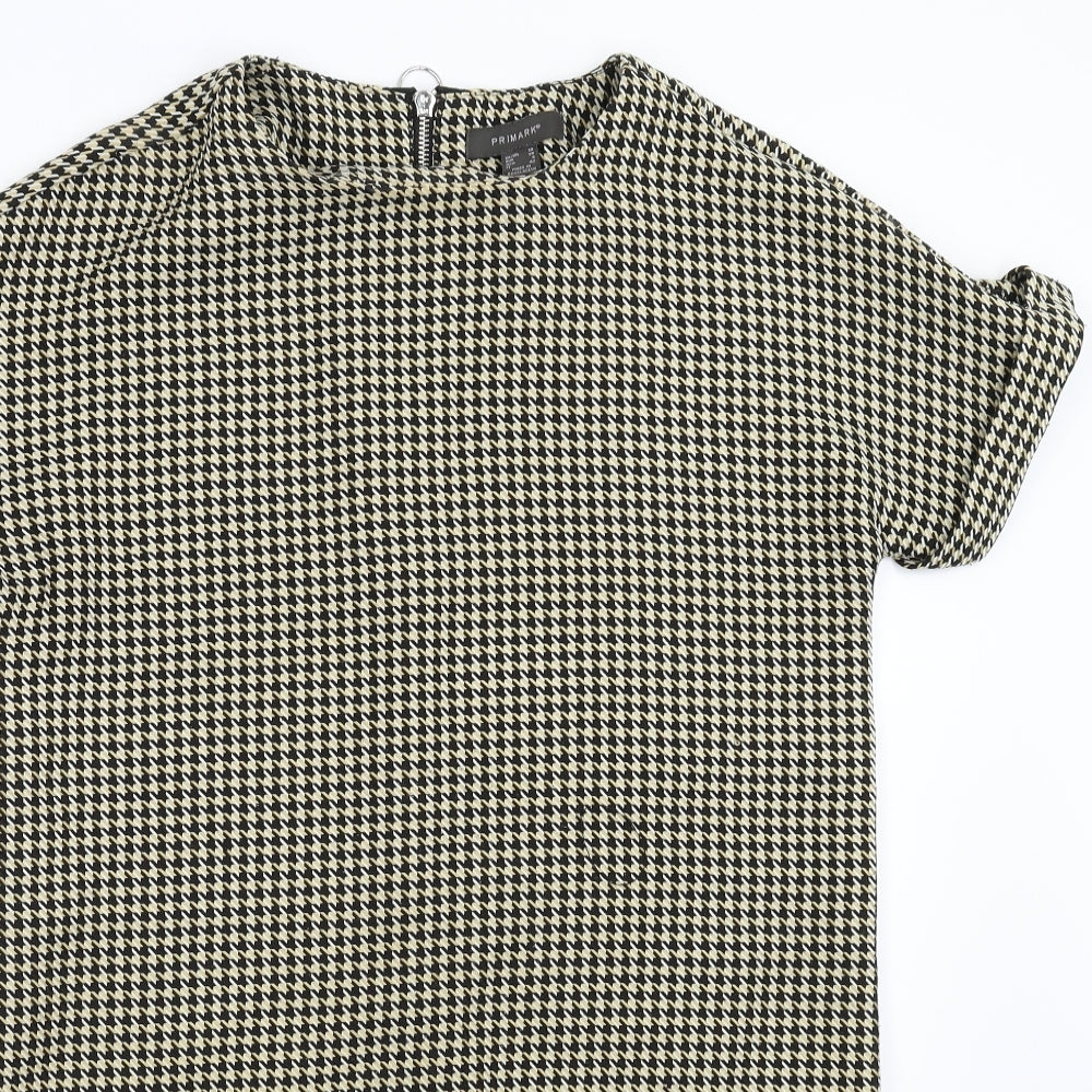 Primark Womens Brown Houndstooth  Shift  Size 10