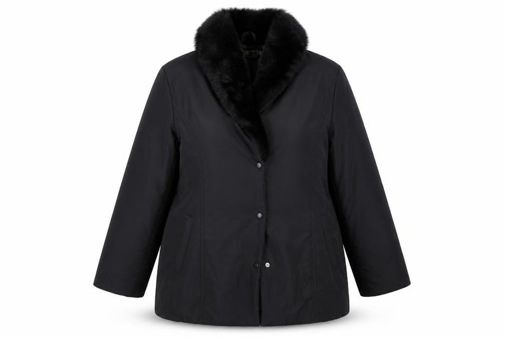 Classics Womens Black   Overcoat Coat Size 16