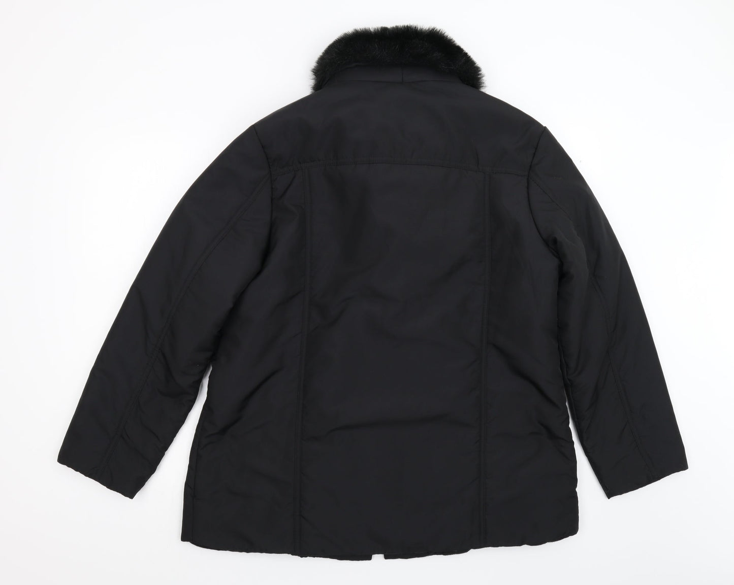 Classics Womens Black   Overcoat Coat Size 16
