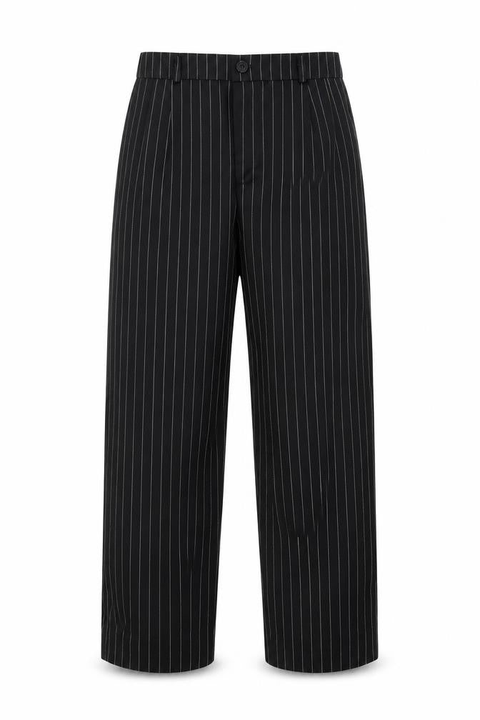 Preworn Boys Black Striped  Dress Pants Trousers Size 7 Years