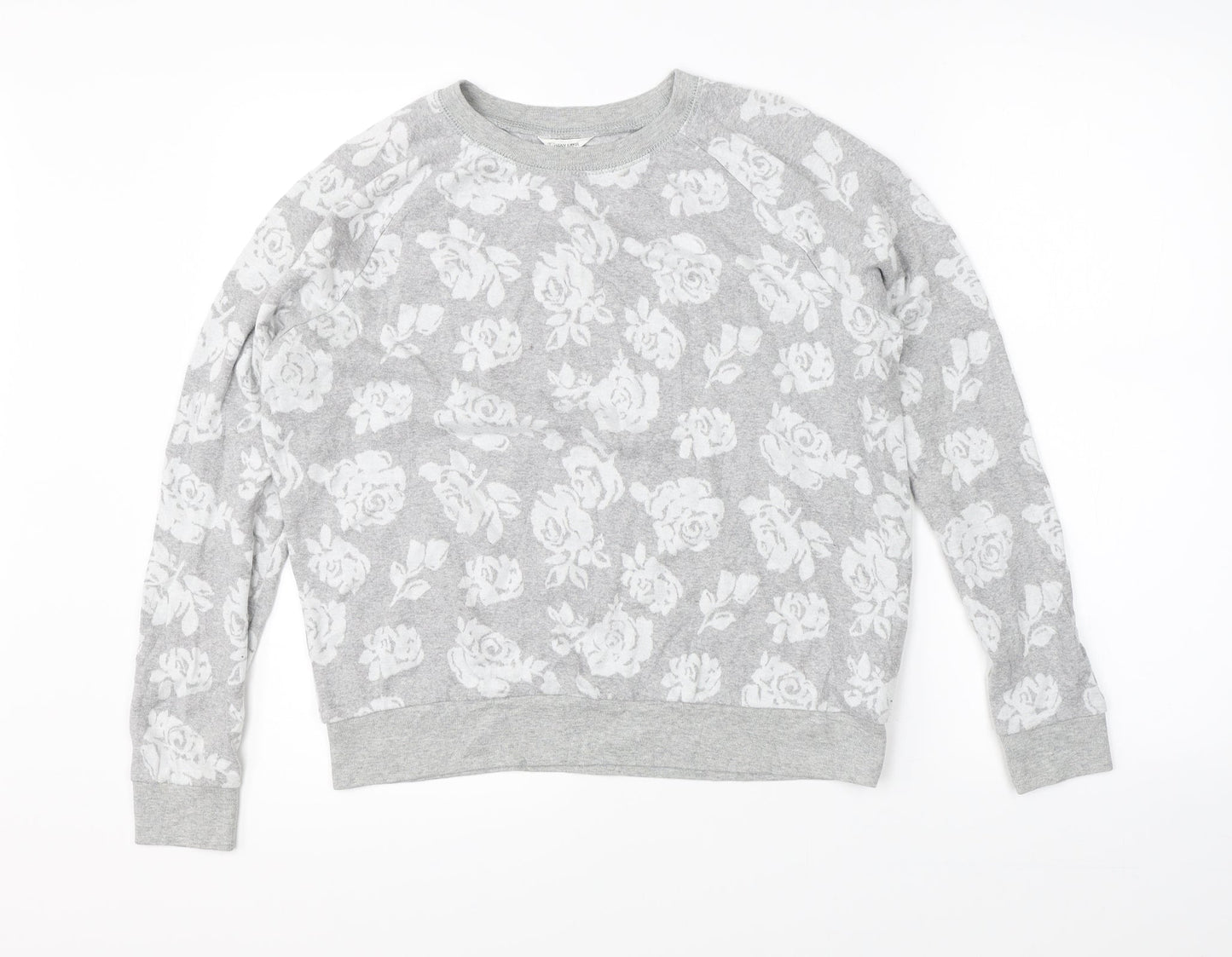 Bethany Mota Womens Grey Floral  Pullover Jumper Size M