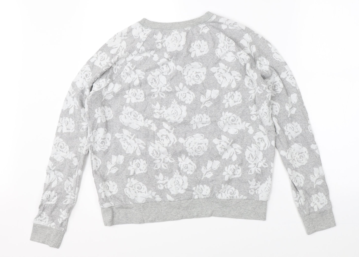 Bethany Mota Womens Grey Floral  Pullover Jumper Size M