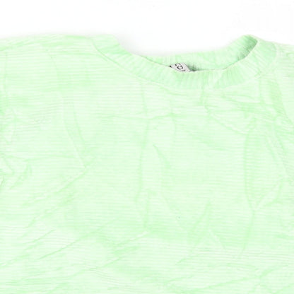 H&M Womens Green  Corduroy Pullover Sweatshirt Size M