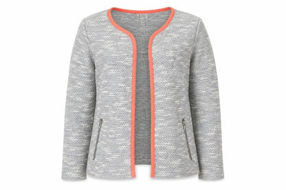 Front view of ASOS women’s grey jacket, size UK 10