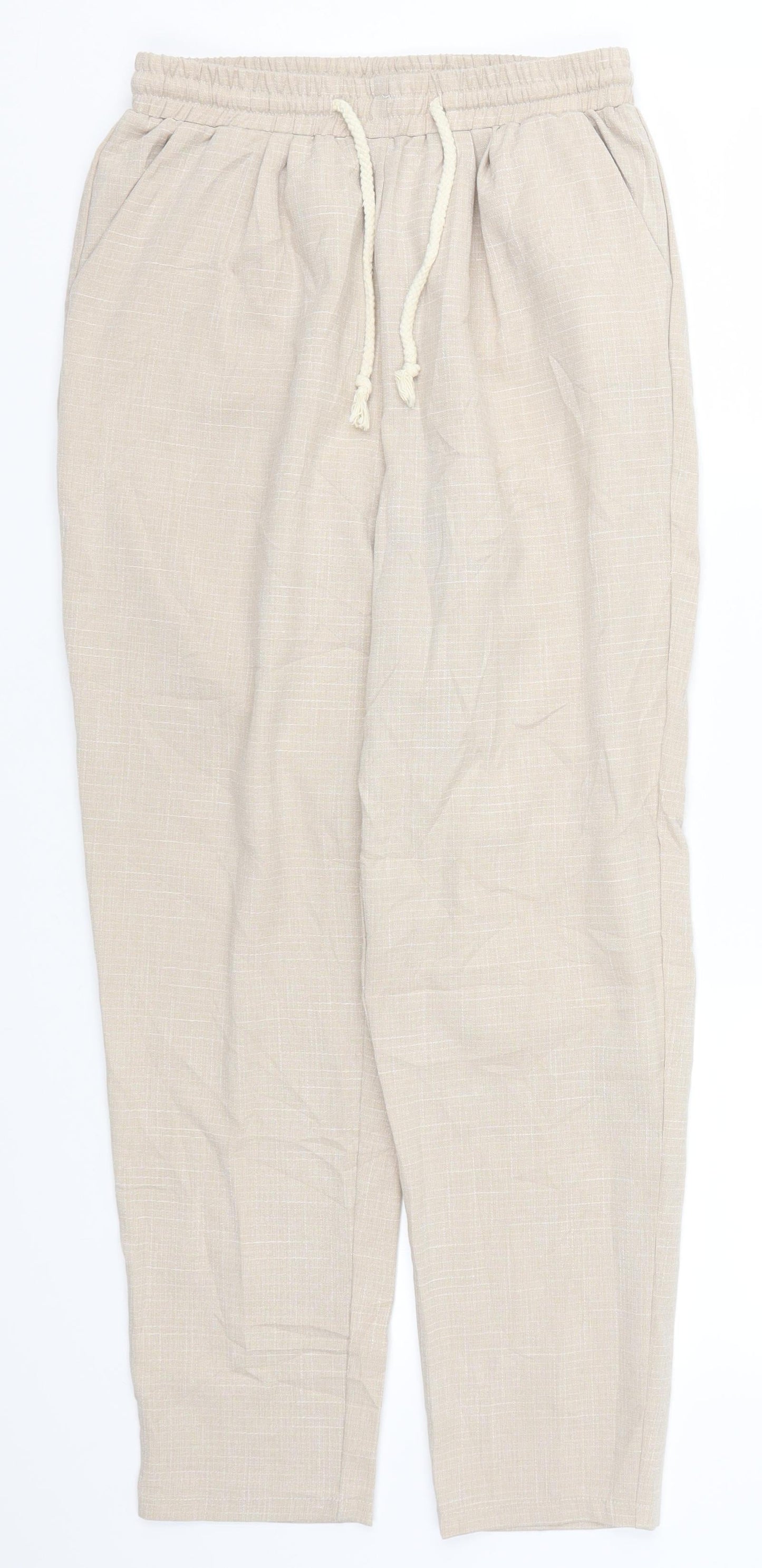 PRETTYLITTLETHING Womens Beige   Trousers  Size 8 L24.5 in