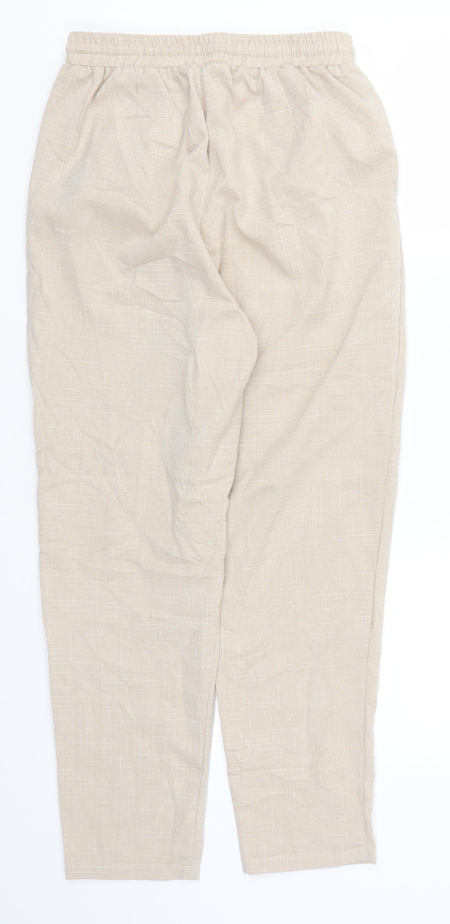 PRETTYLITTLETHING Womens Beige   Trousers  Size 8 L24.5 in