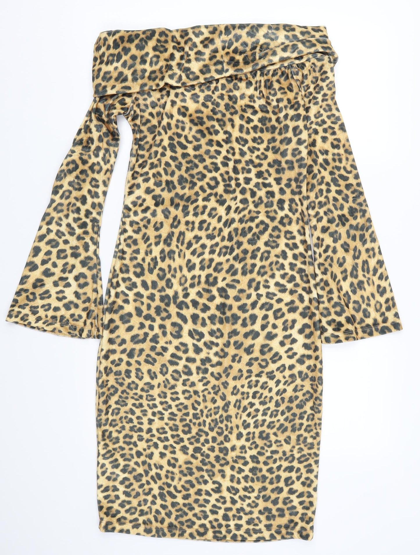Zibi London Womens Brown Animal Print  Bodycon  Size M