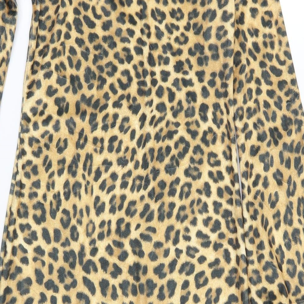 Zibi London Womens Brown Animal Print  Bodycon  Size M
