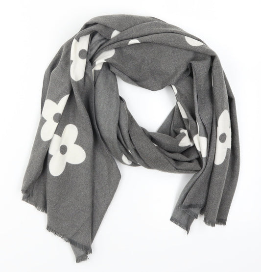 Preworn Womens Grey Floral   Scarf