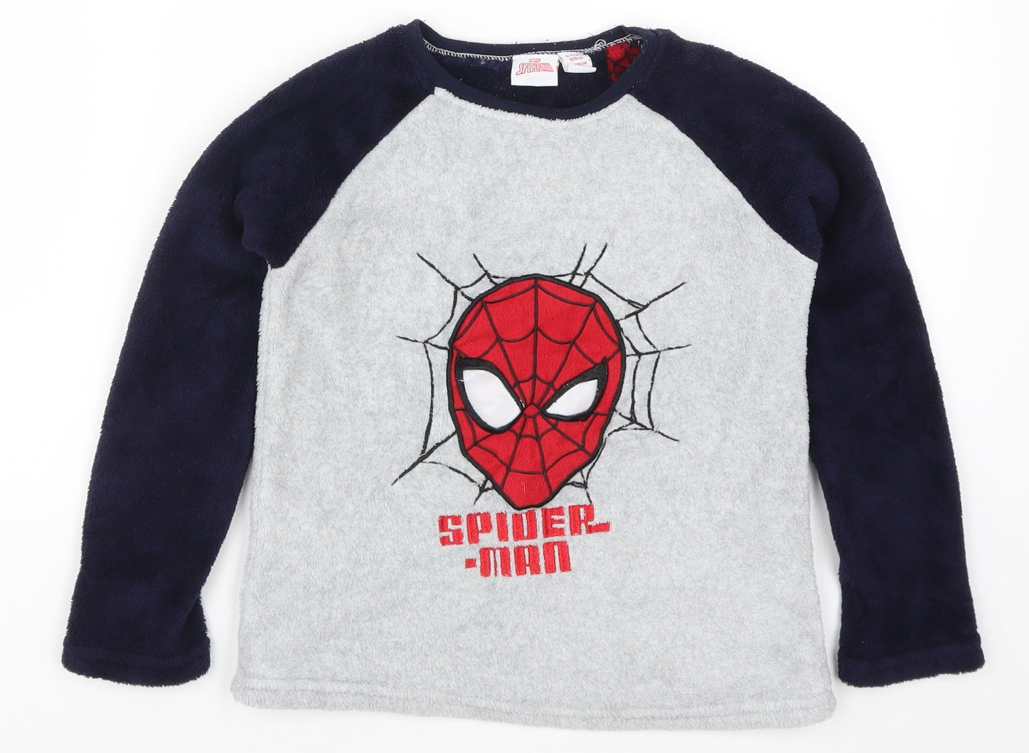 Primark Boys Grey Solid   Pyjama Top Size 8-9 Years  - Spider Man