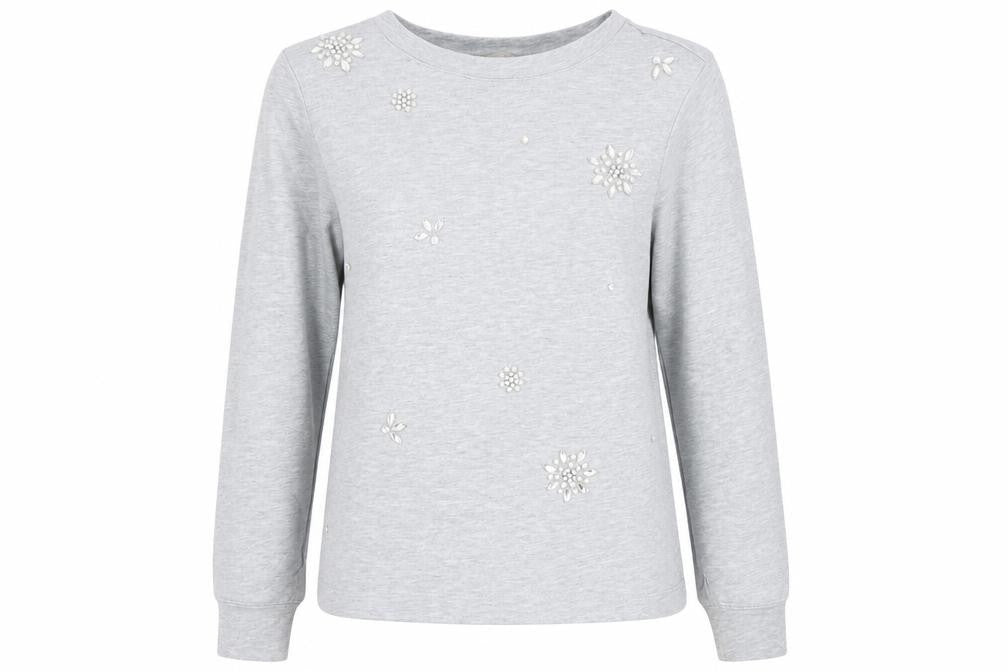 H&M Womens Grey   Pullover Sweatshirt Size XS