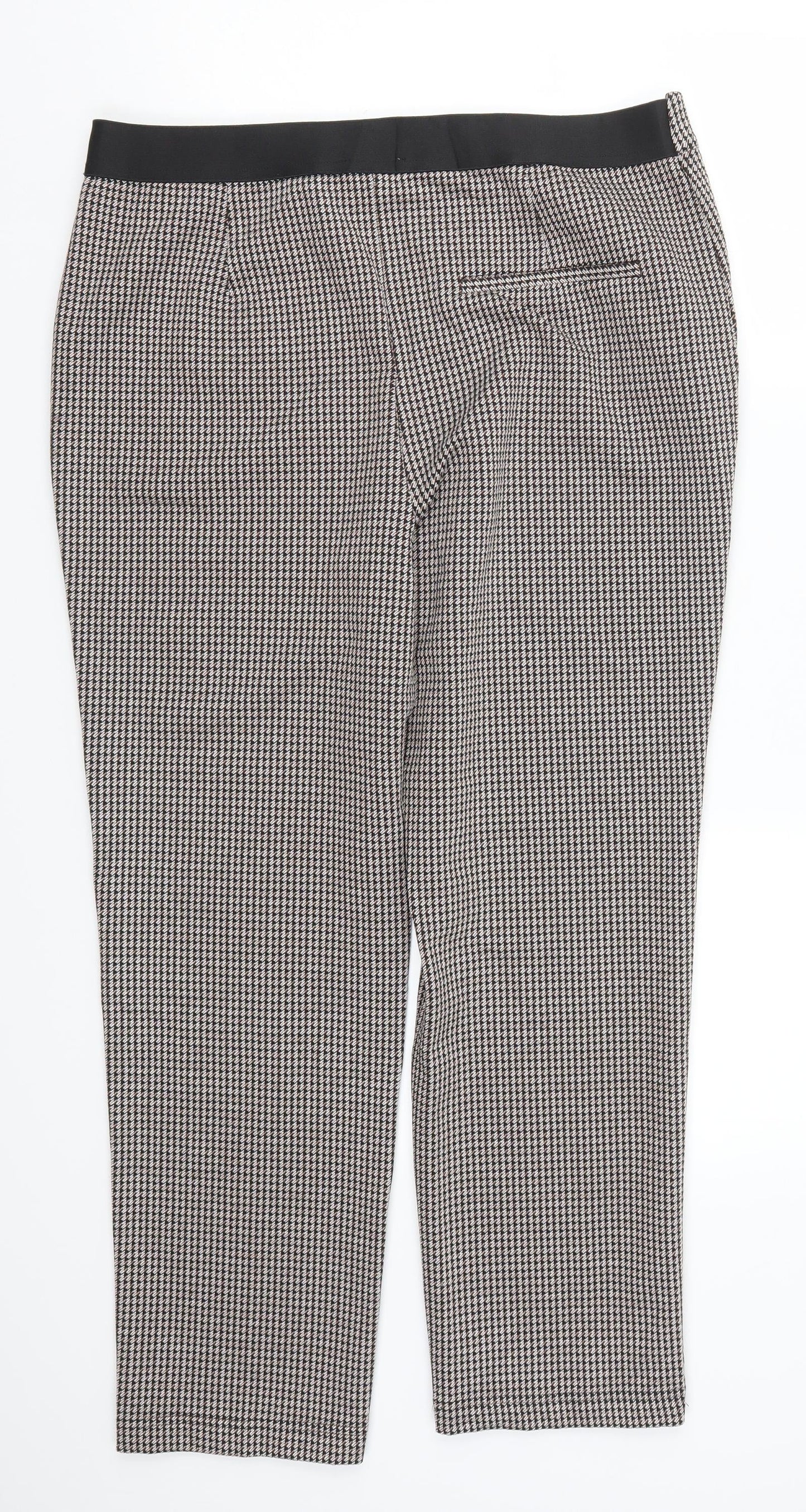 Papaya Womens Brown Geometric  Trousers  Size 14 L26 in