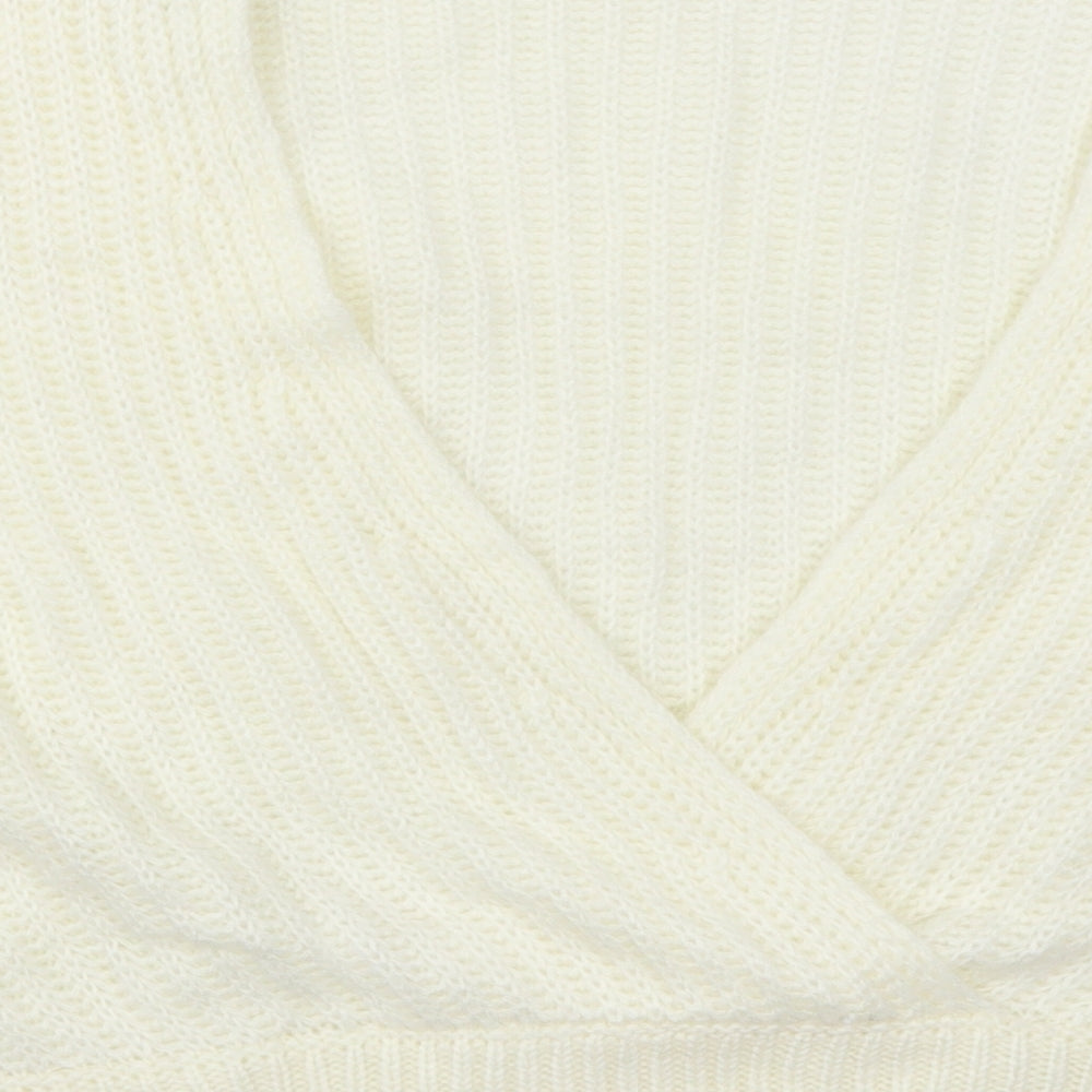 ASOS Womens Ivory  Knit Pullover Jumper Size 10  - Open Back