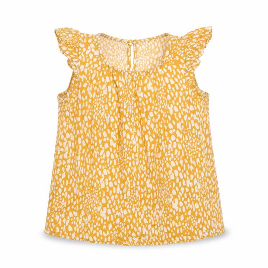 Primark Girls Yellow Geometric  Basic T-Shirt Size 2-3 Years