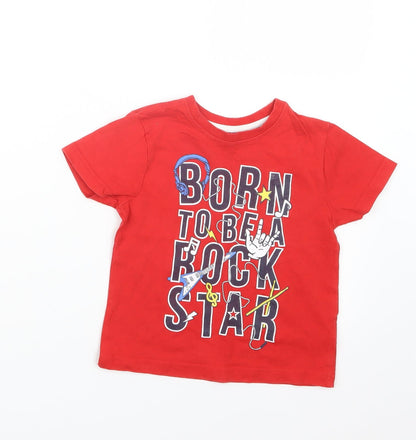 Additional front view of Rebel boys’ red basic t-shirt, size 2-3, years