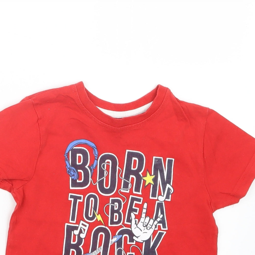 Rebel Boys Red   Basic T-Shirt Size 2-3 Years