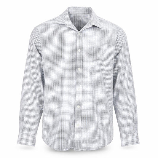 EWM Mens Blue Check   Button-Up Size M