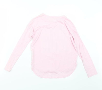 Back view of Gap girls’ pink basic t-shirt, size 8, years - beauty and the beast