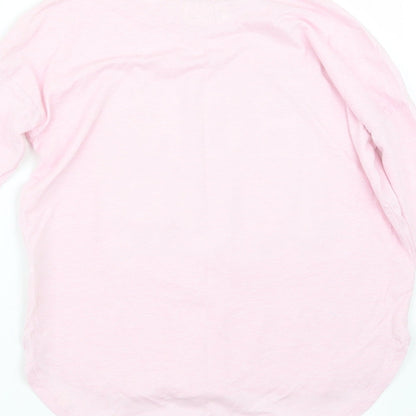 Brand and care label for Gap girls’ pink basic t-shirt, size 8, years - beauty and the beast