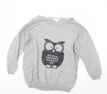 Next Womens Grey  Knit Pullover Jumper Size 12