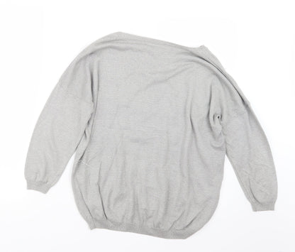 Next Womens Grey  Knit Pullover Jumper Size 12